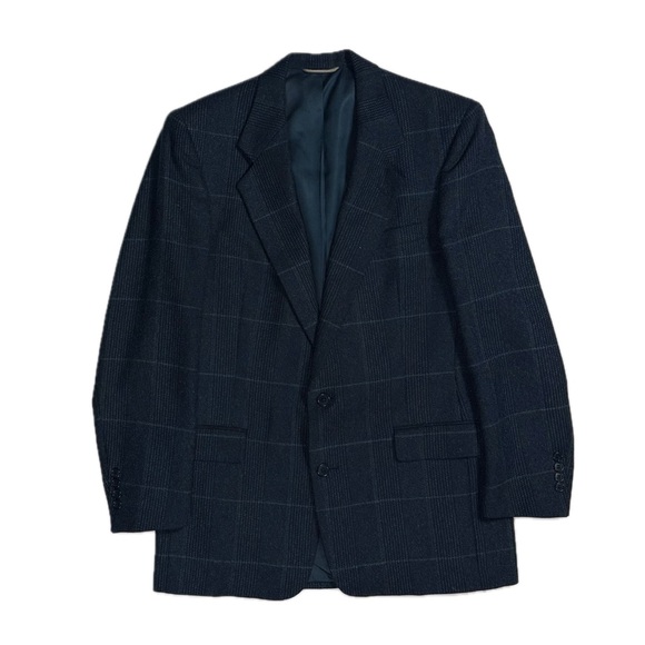 Vintage 70s Christian Dior Union Made in USA woolen blue blazer jacket men’s 42L
